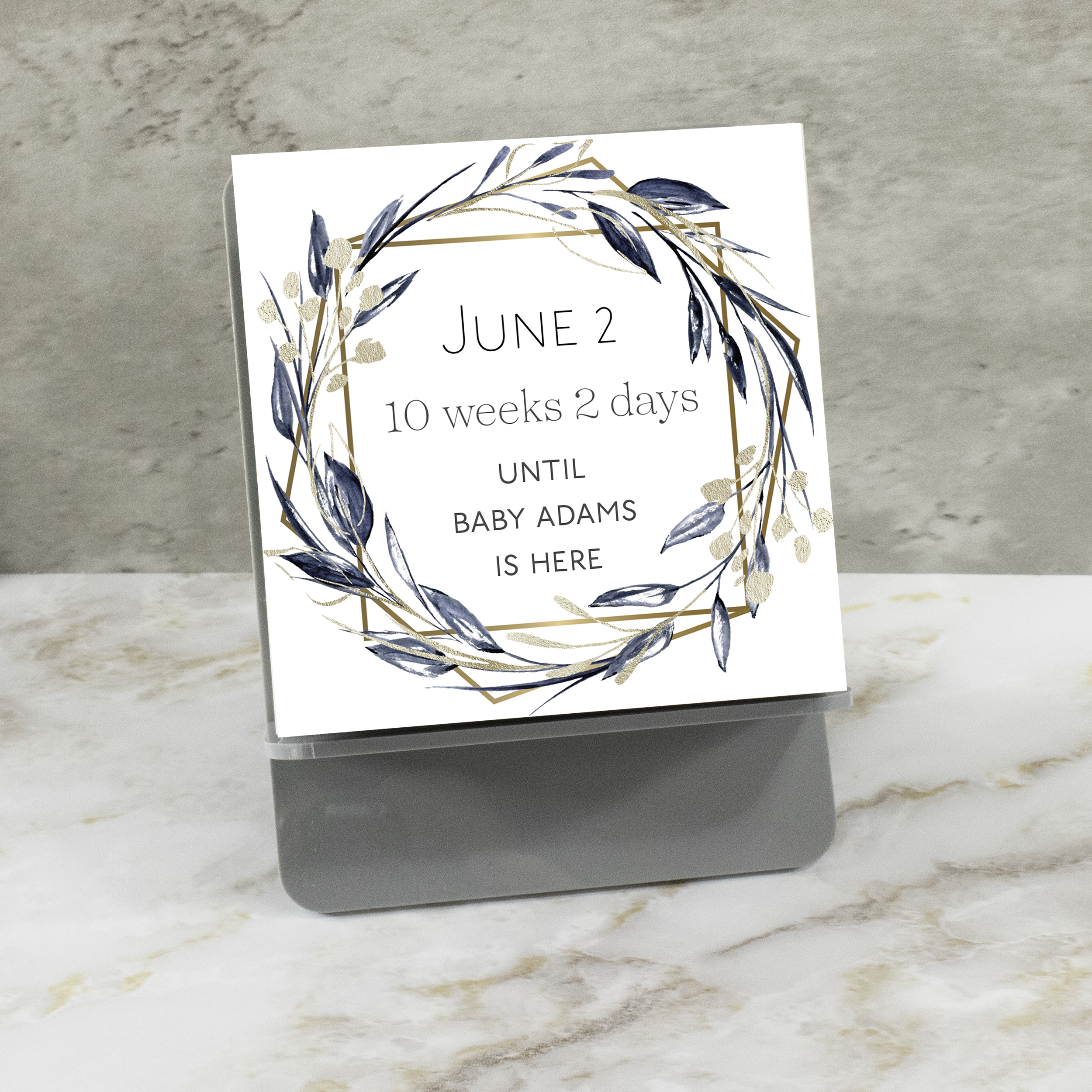 Navy Wreath Tear-Away Countdown Calendar