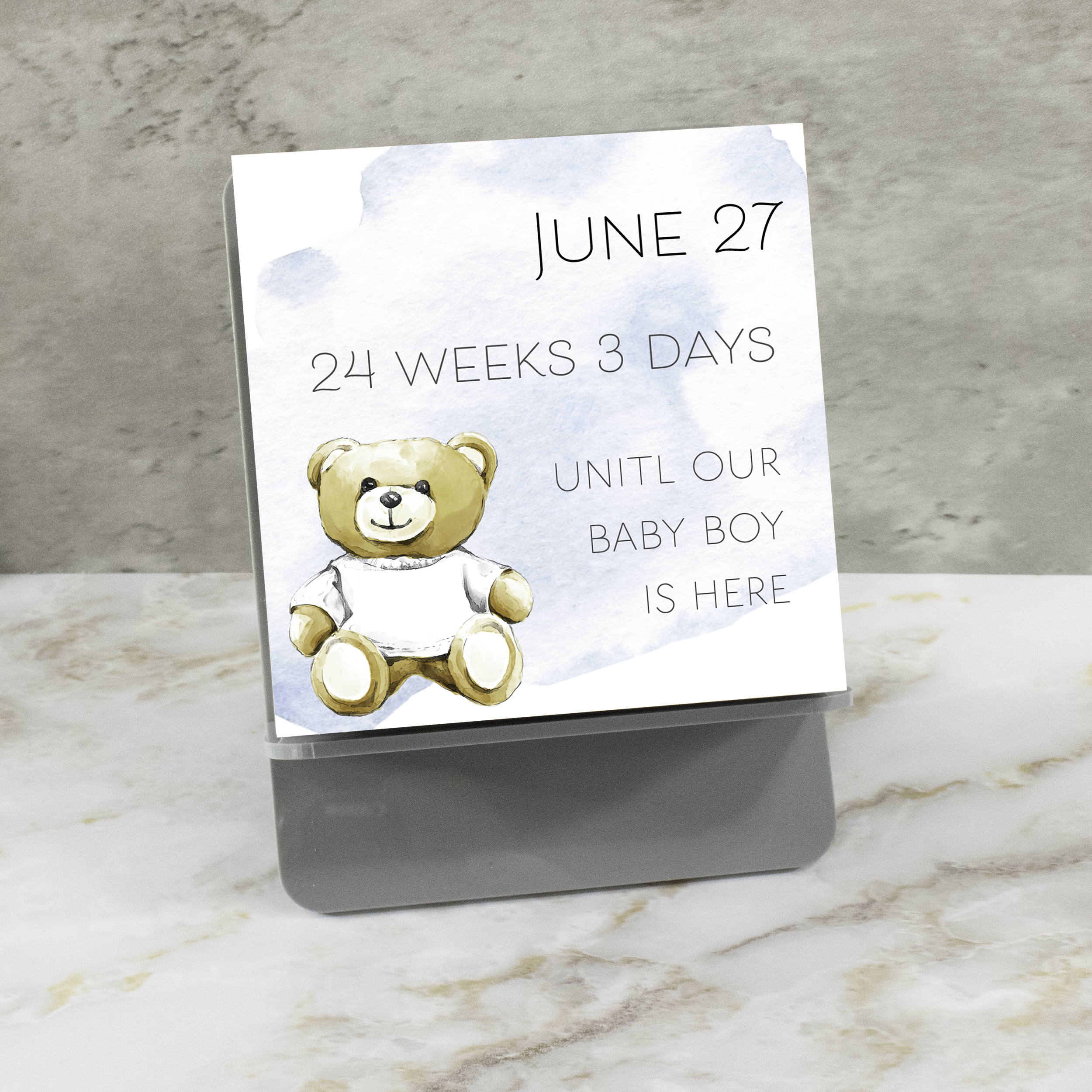 Baby Boy Teddy Tear-Away Countdown Calendar