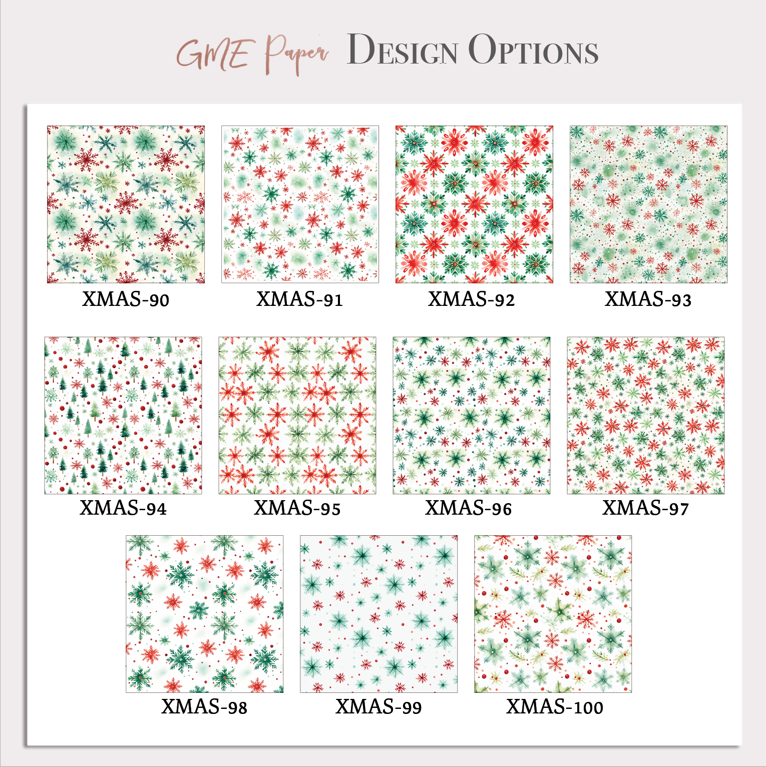 Red & Green Snowflake Gift Wrap