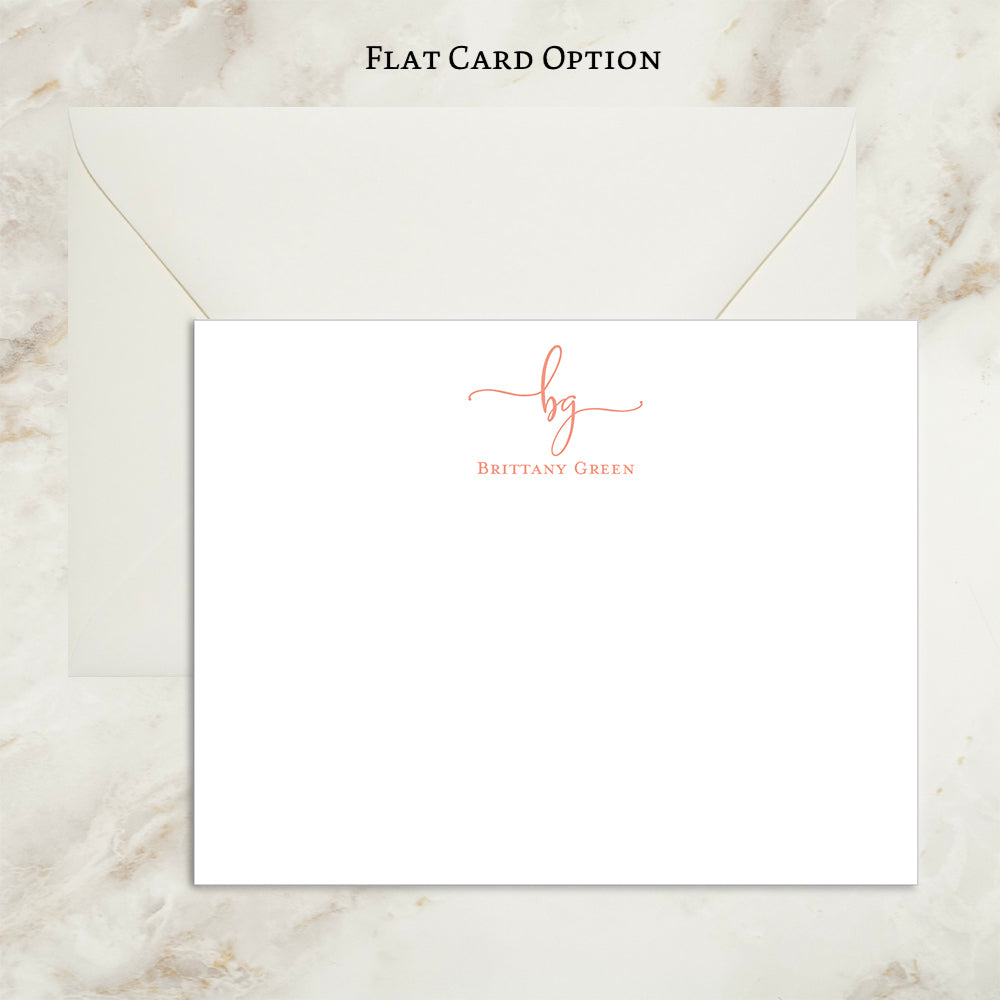 Monogram Script Notecard