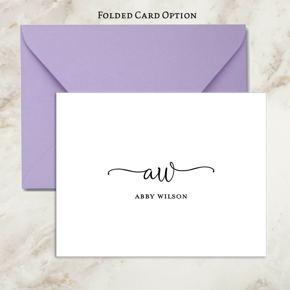 Monogram Script Notecard