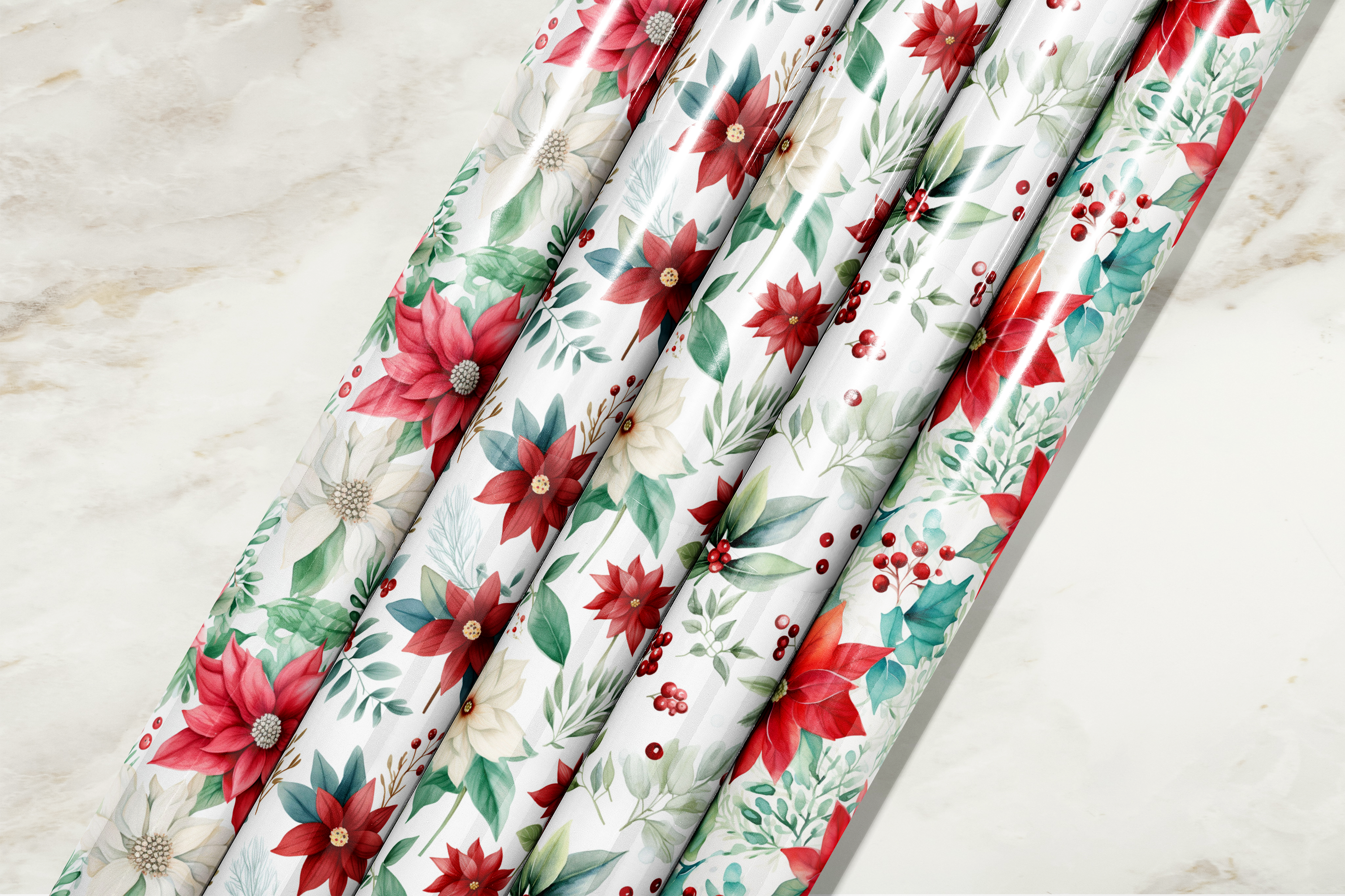 Poinsettia Gift Wrap