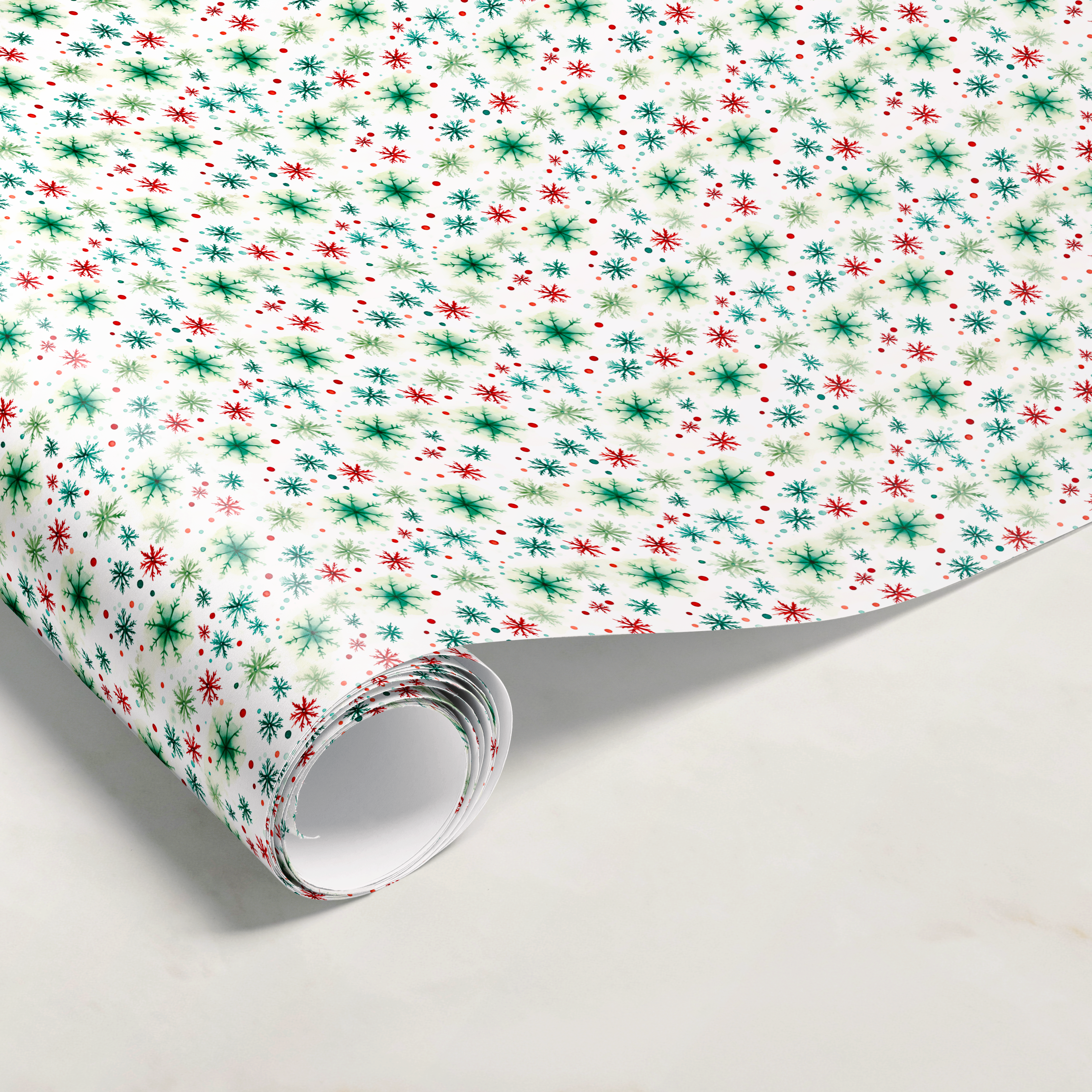Red & Green Snowflake Gift Wrap
