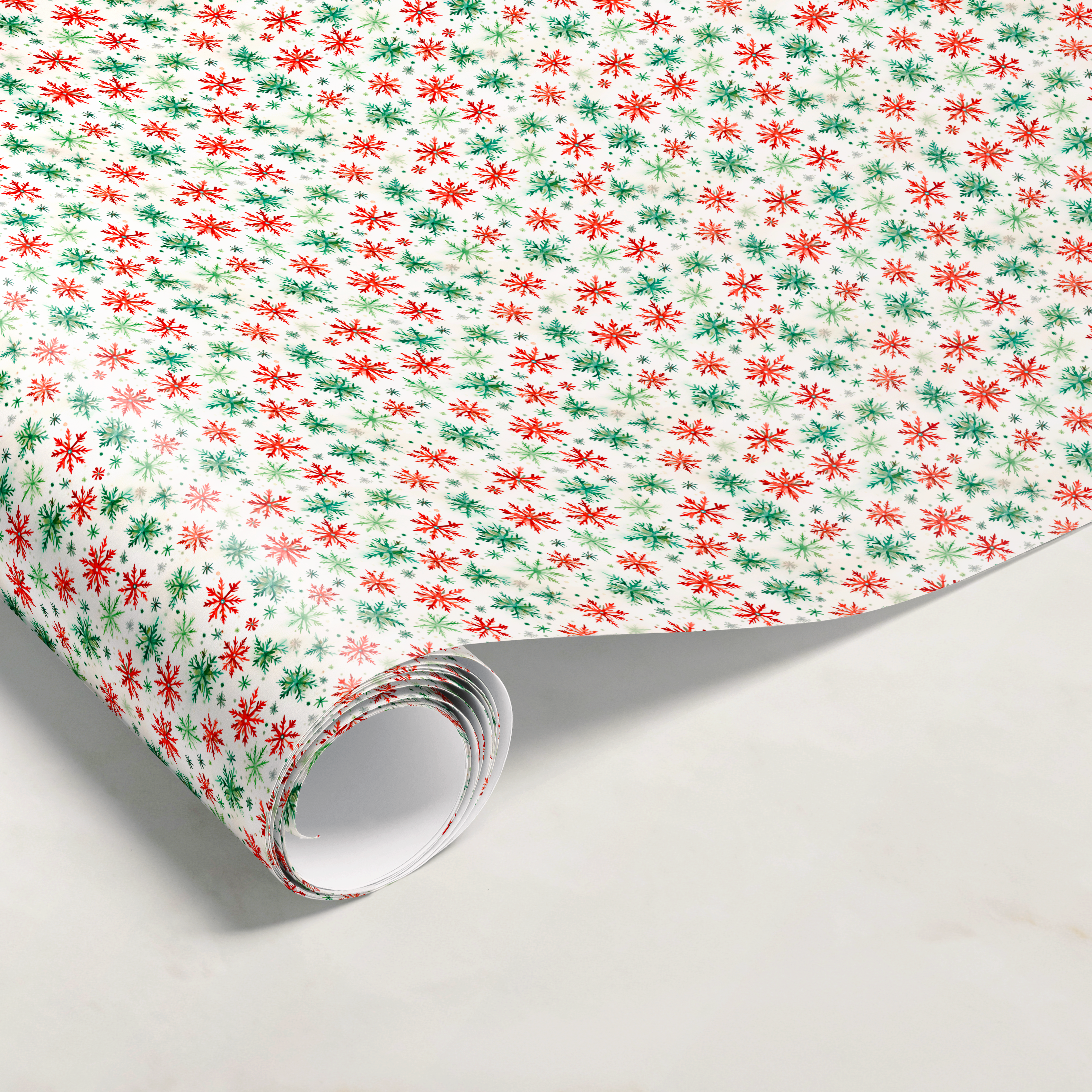 Red & Green Snowflake Gift Wrap