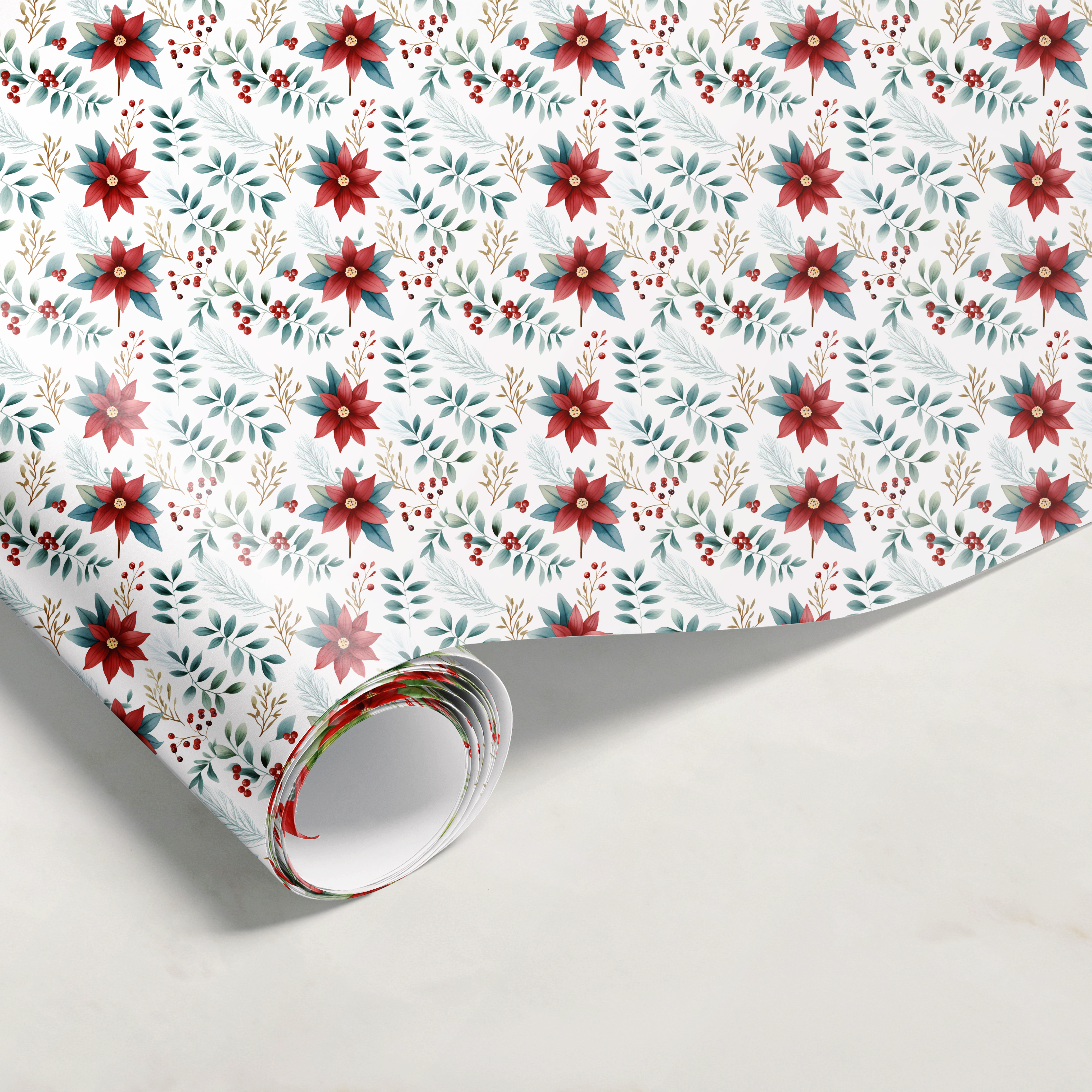 Poinsettia Gift Wrap