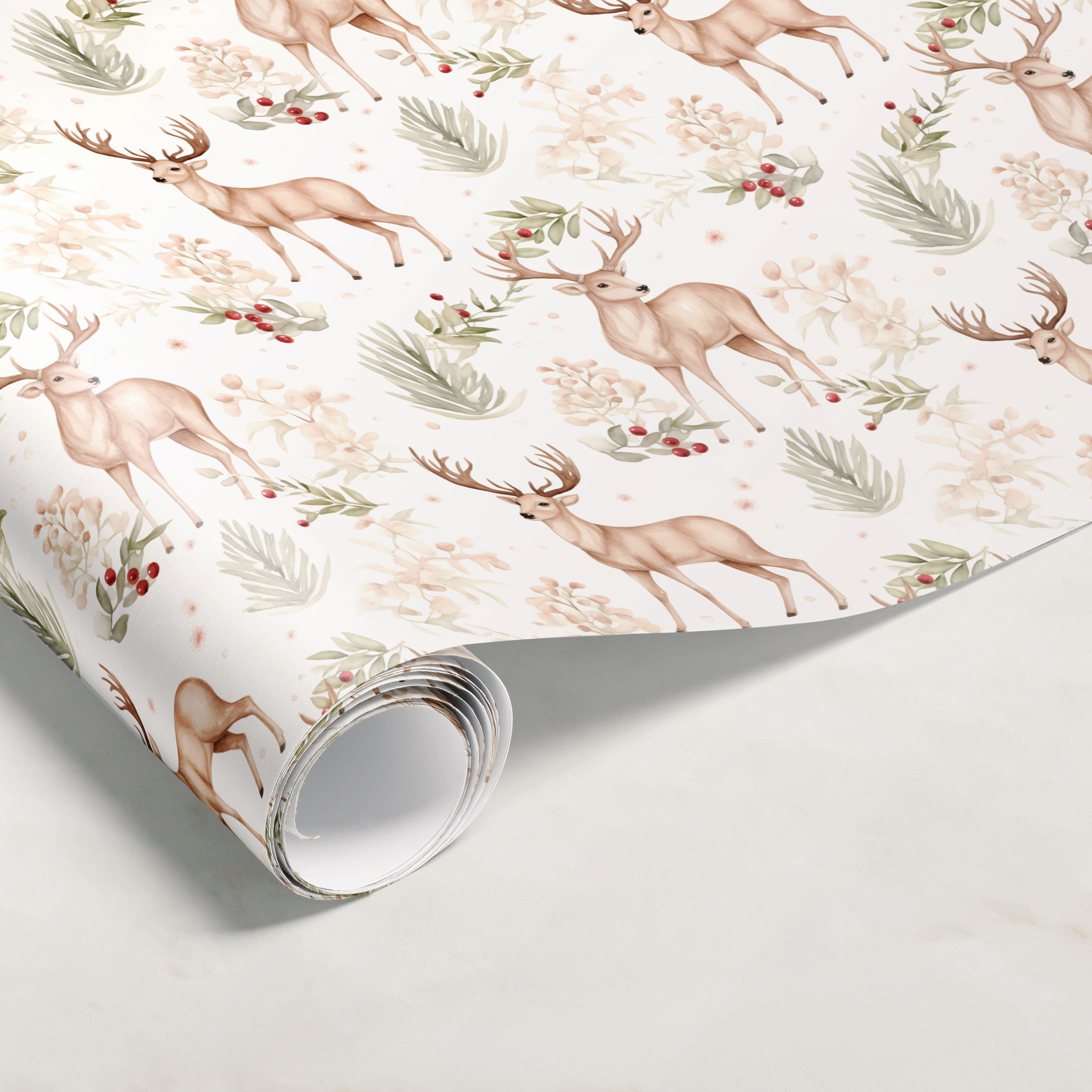 Neutral Beige Christmas Gift Wrap