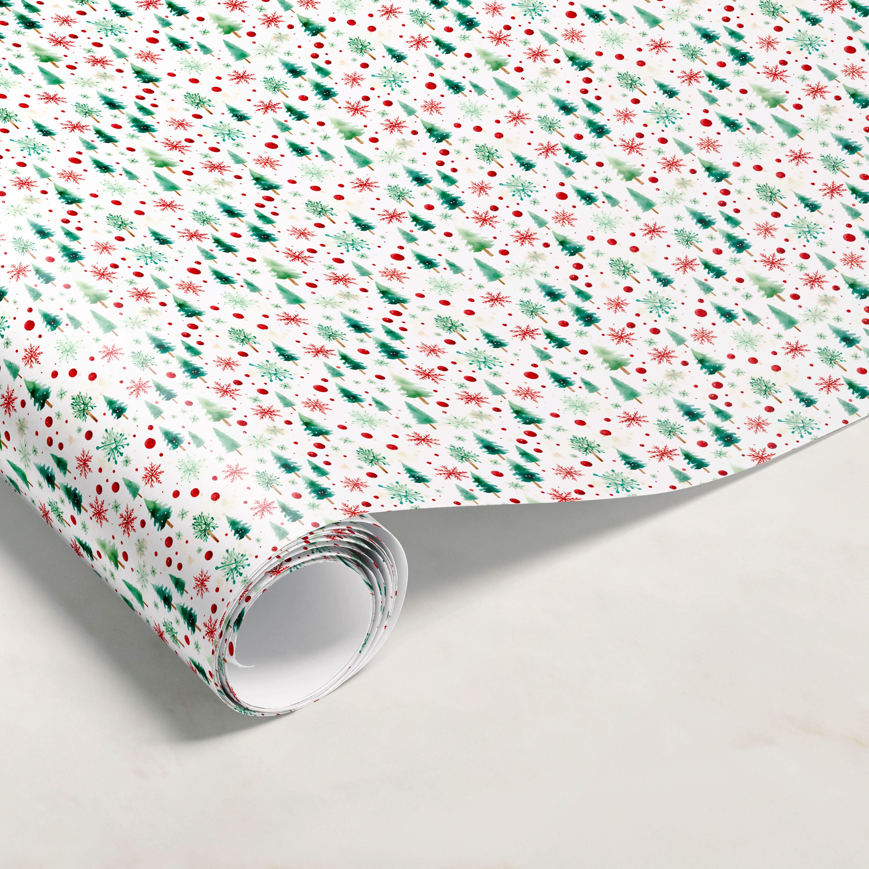 Red & Green Snowflake Gift Wrap