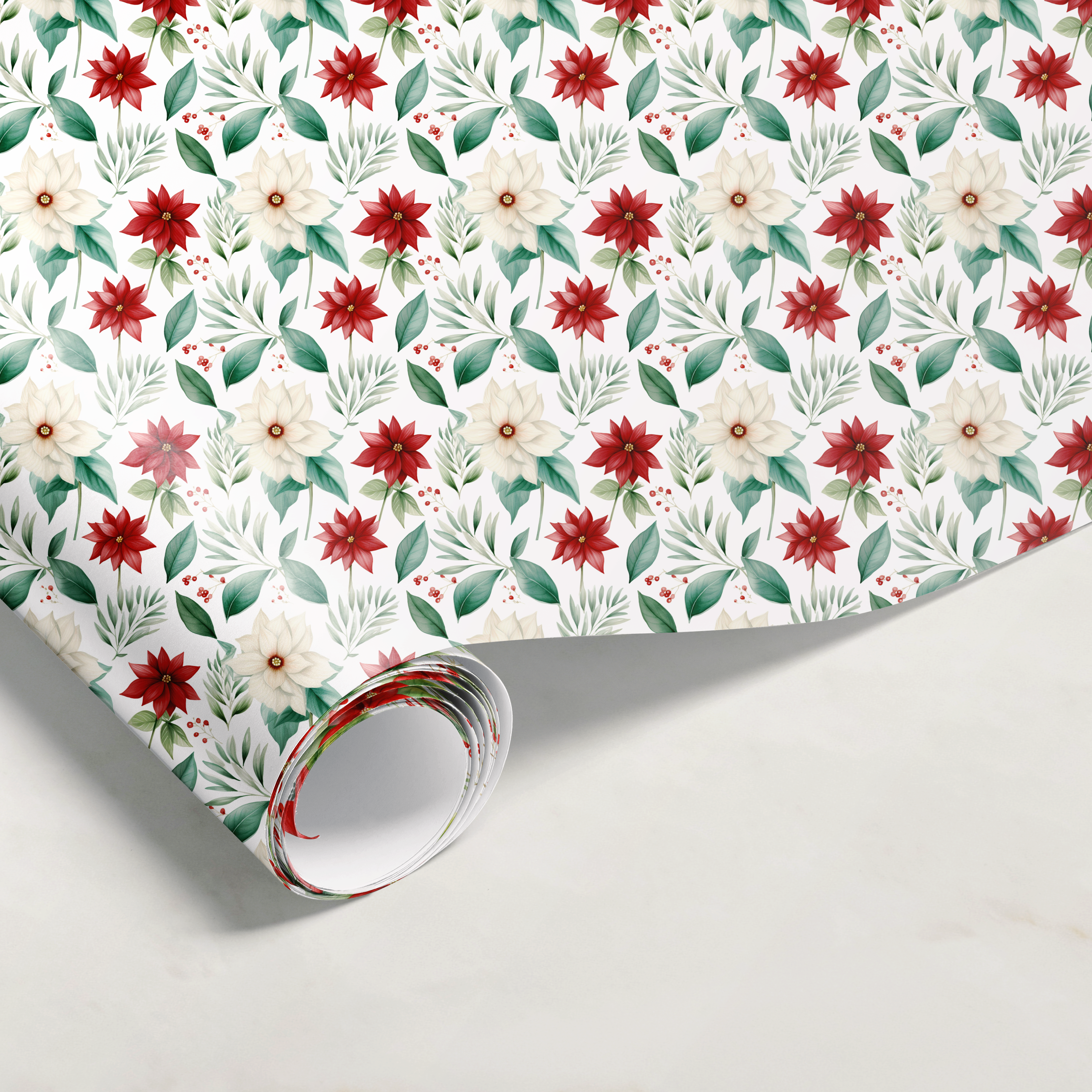 Poinsettia Gift Wrap