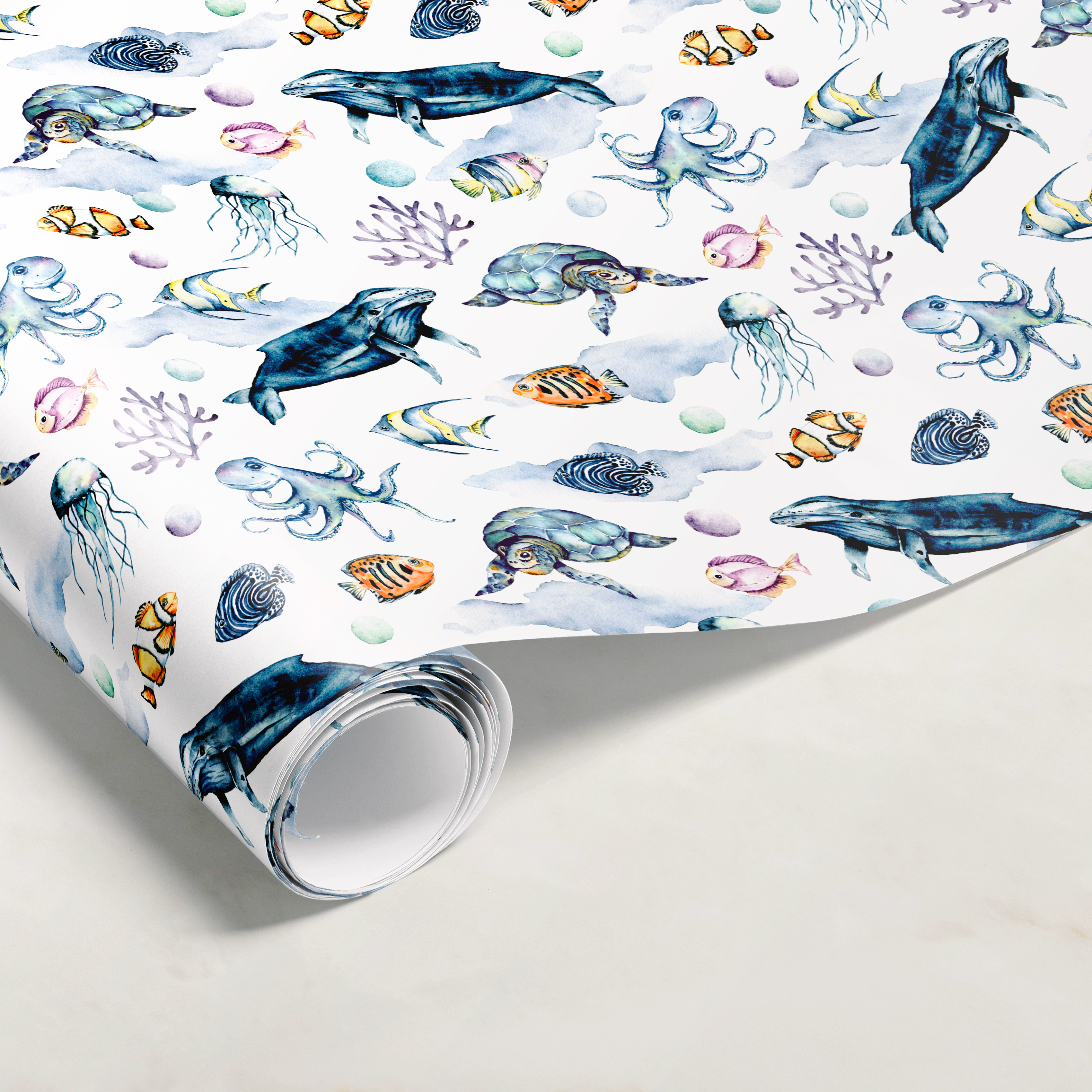 Ocean Sea Creature Gift Wrap
