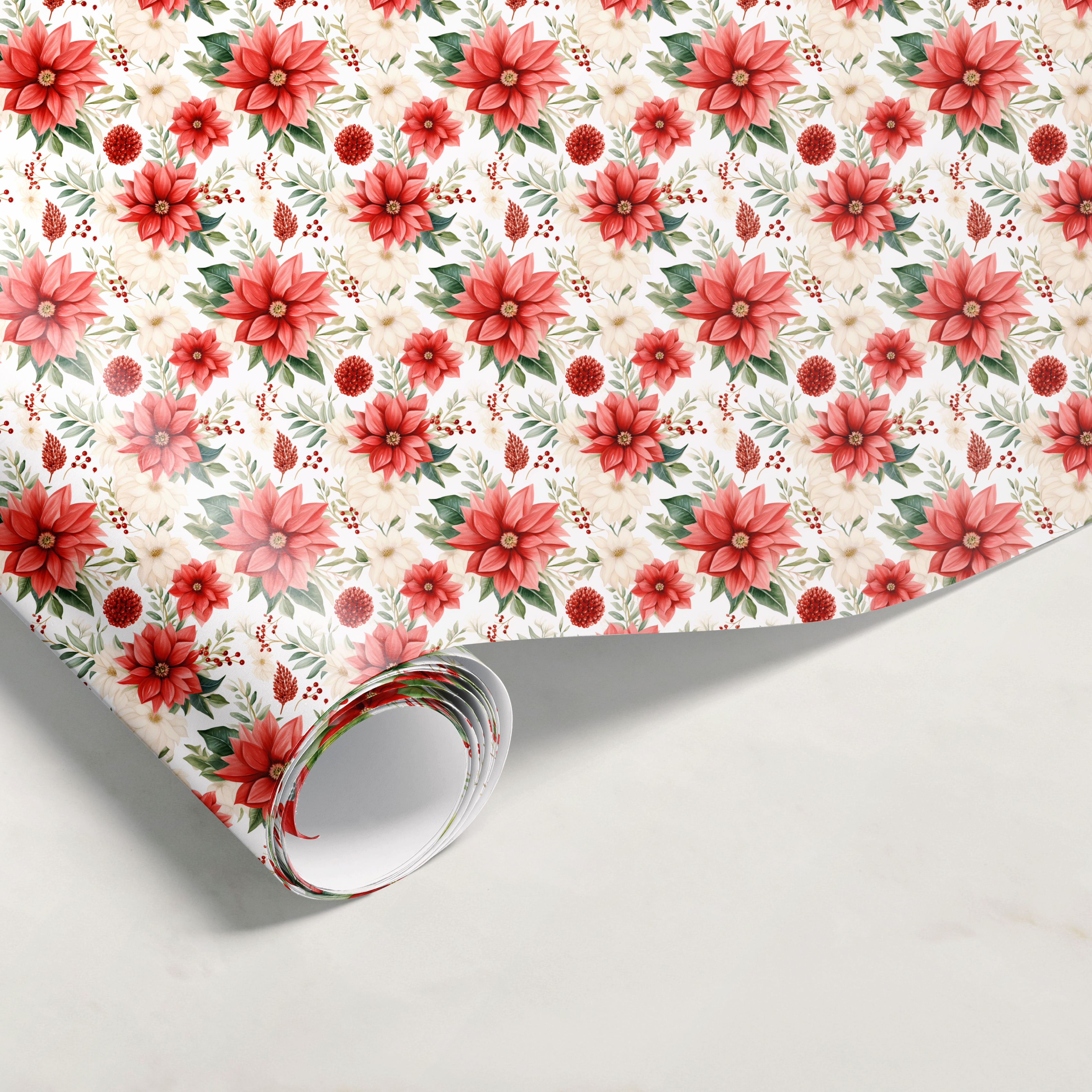 Poinsettia Gift Wrap