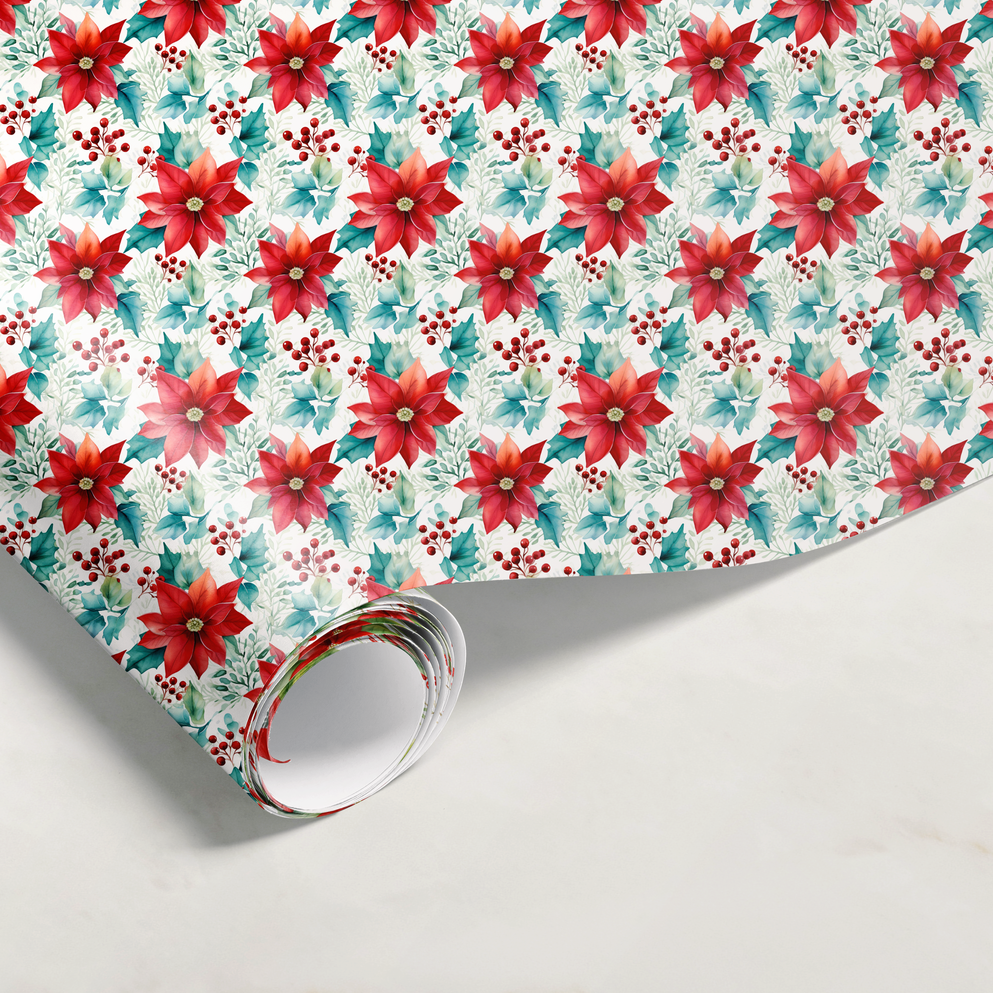 Poinsettia Gift Wrap