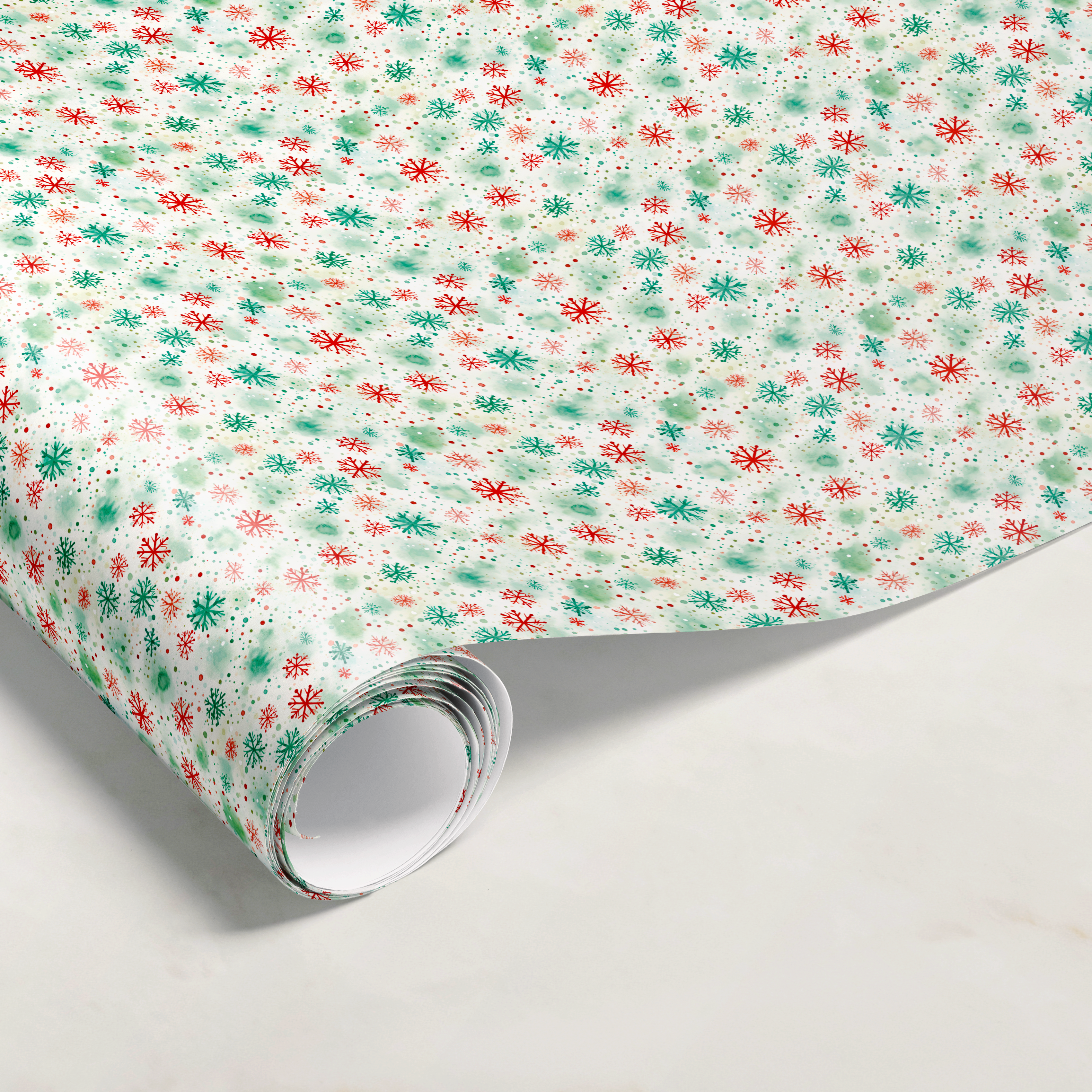 Red & Green Snowflake Gift Wrap