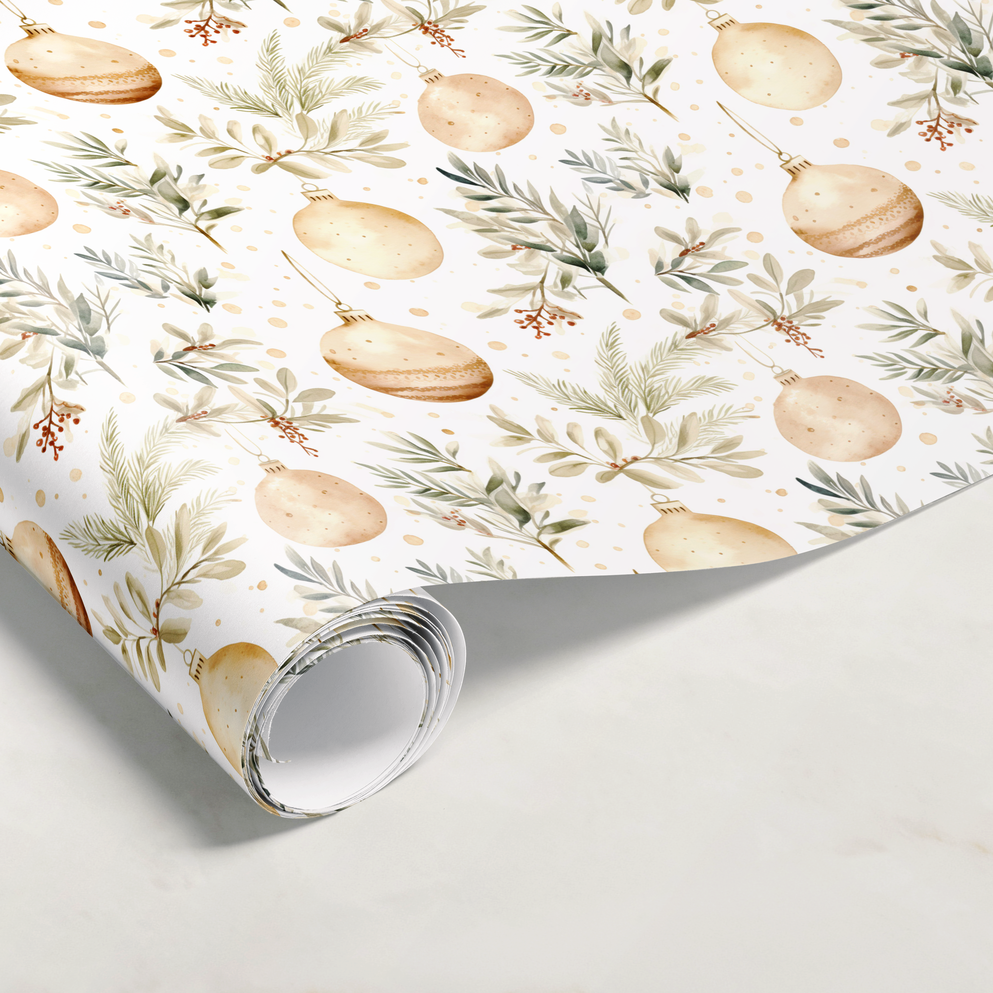 Neutral Beige Christmas Gift Wrap