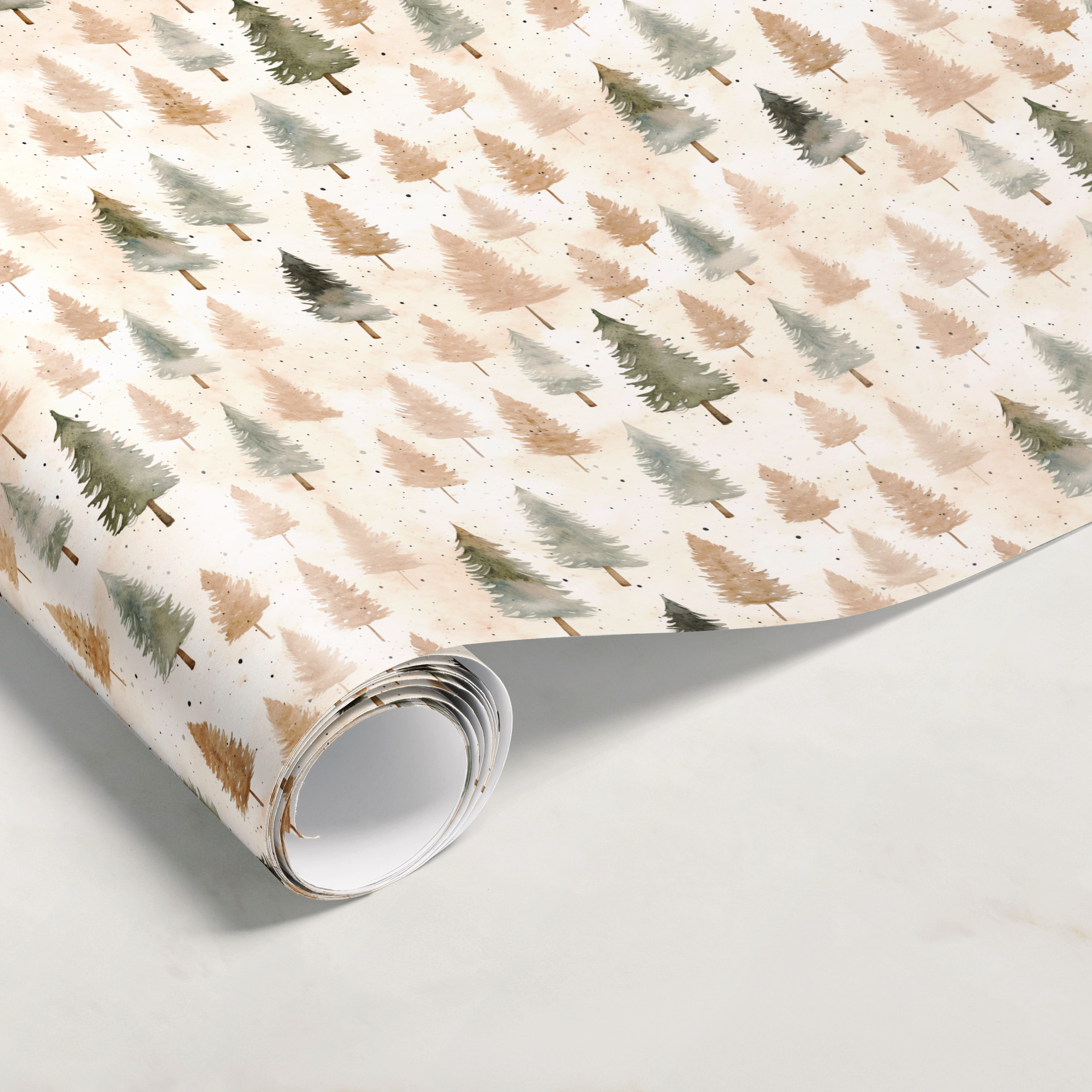 Neutral Beige Christmas Gift Wrap