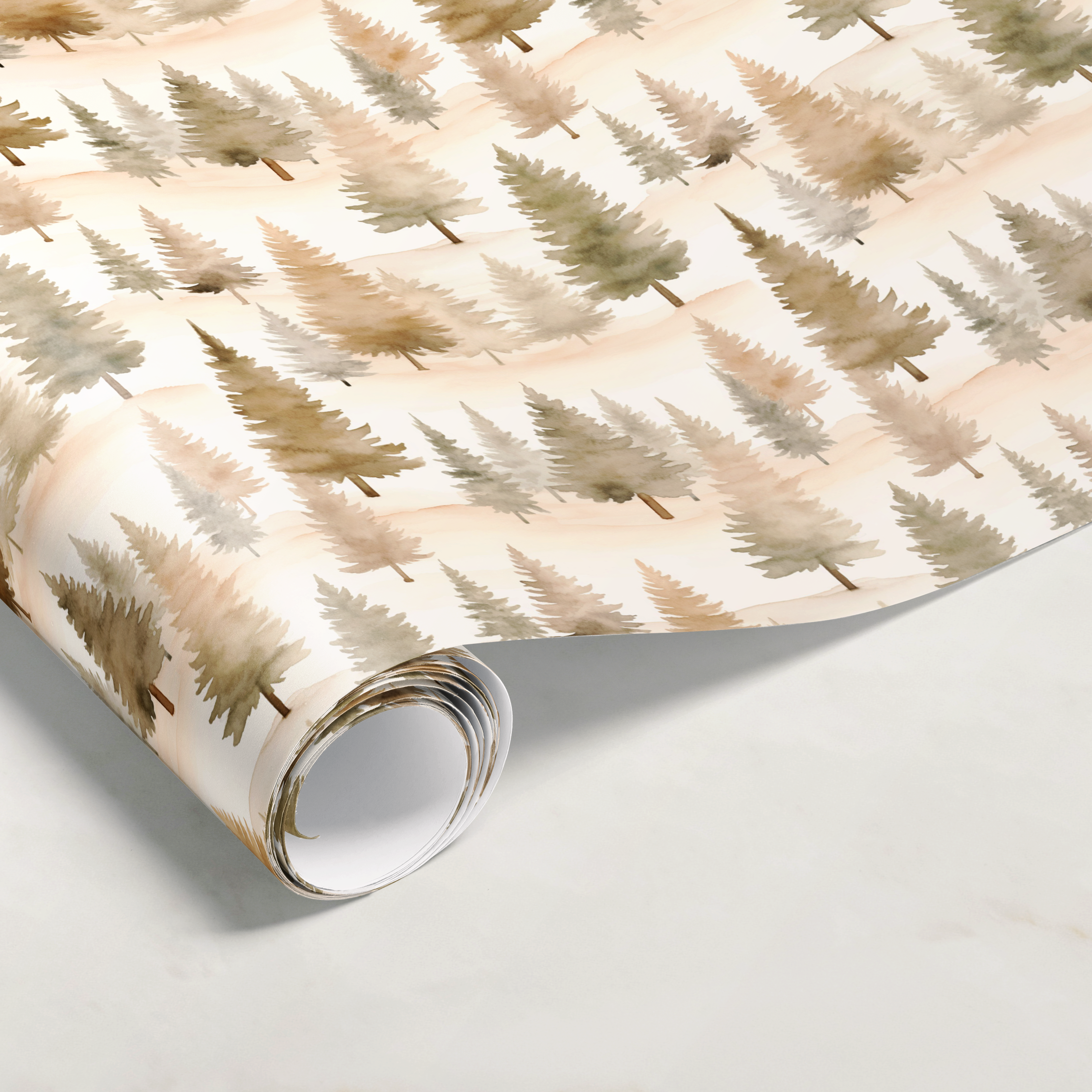 Neutral Beige Christmas Gift Wrap