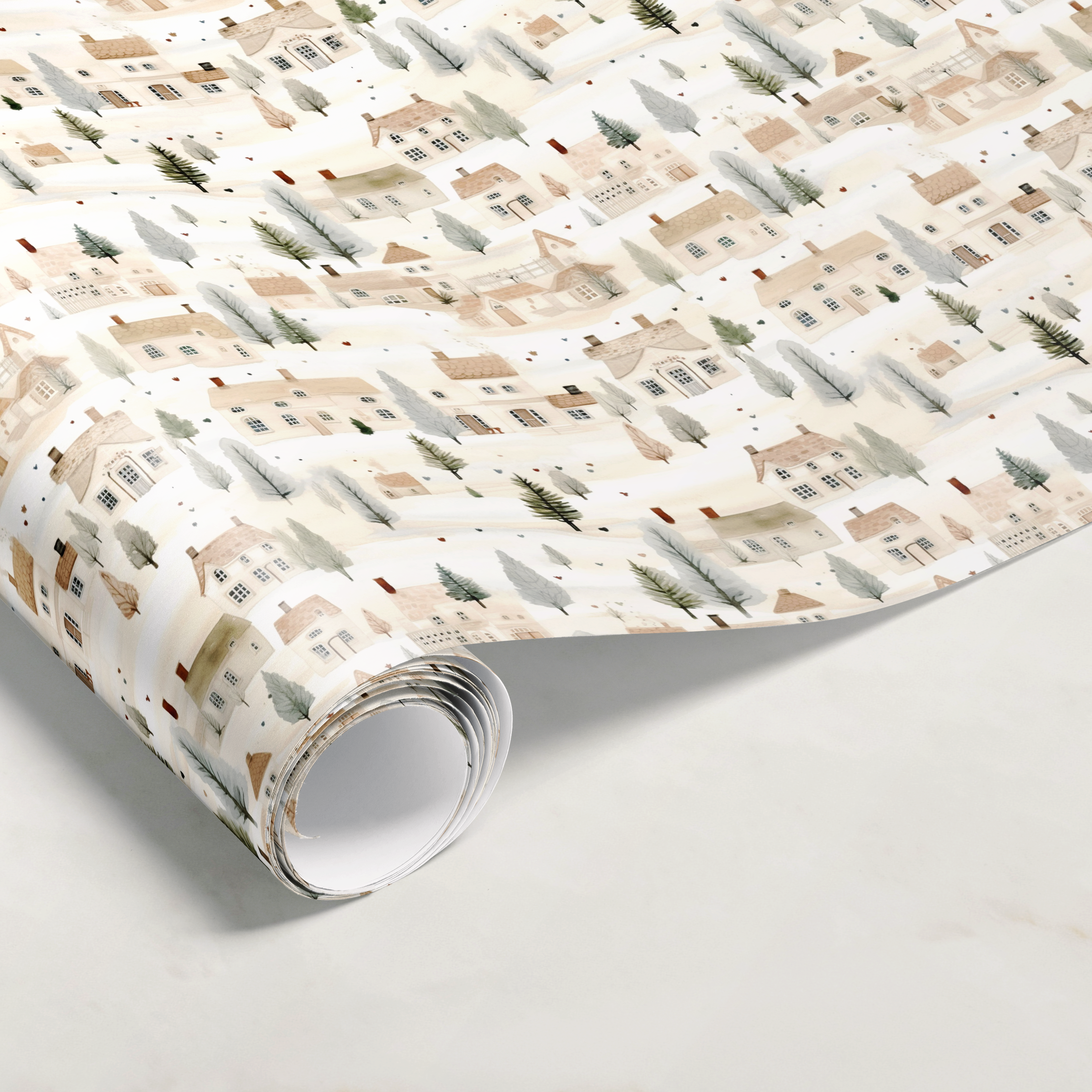 Neutral Beige Christmas Gift Wrap