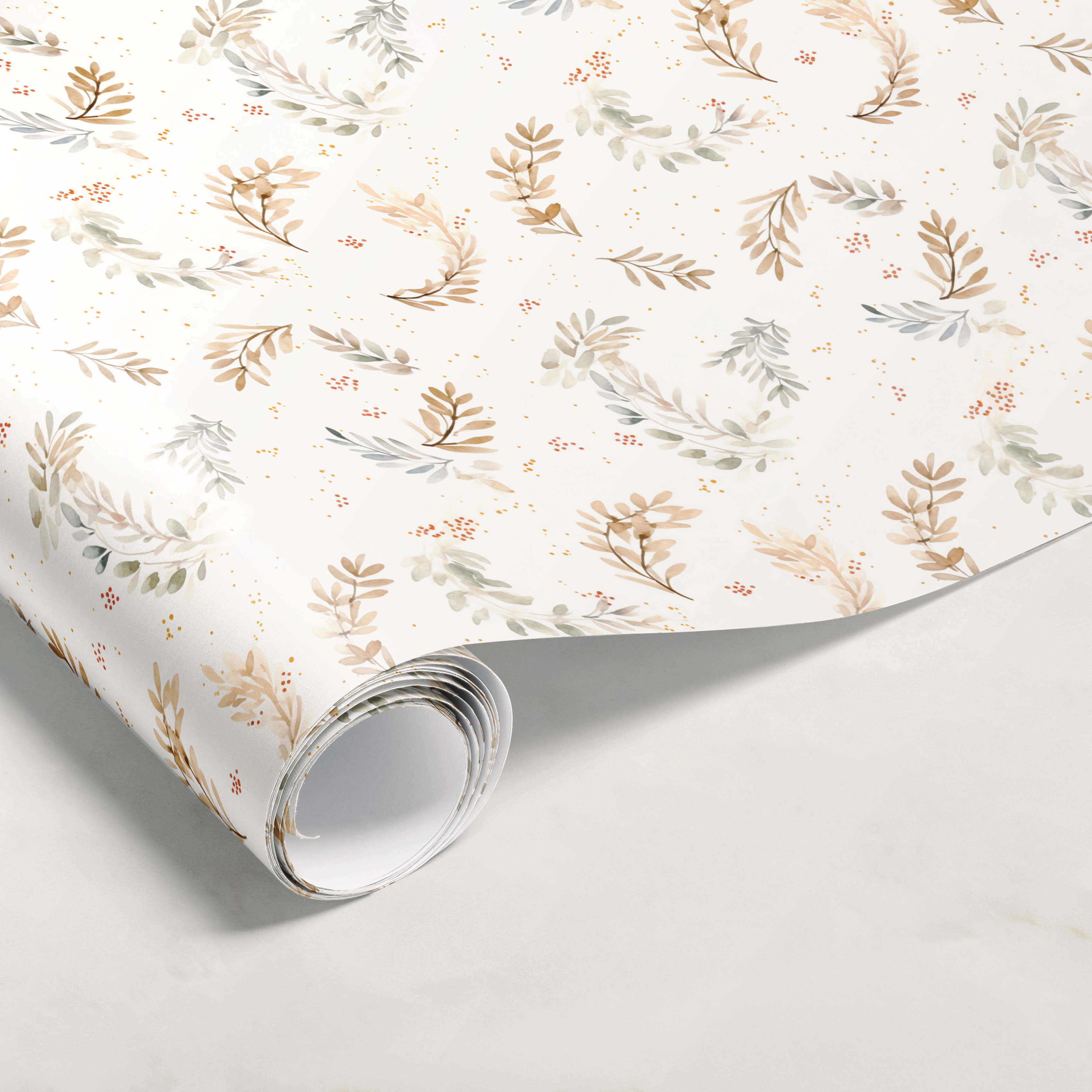 Neutral Beige Christmas Gift Wrap