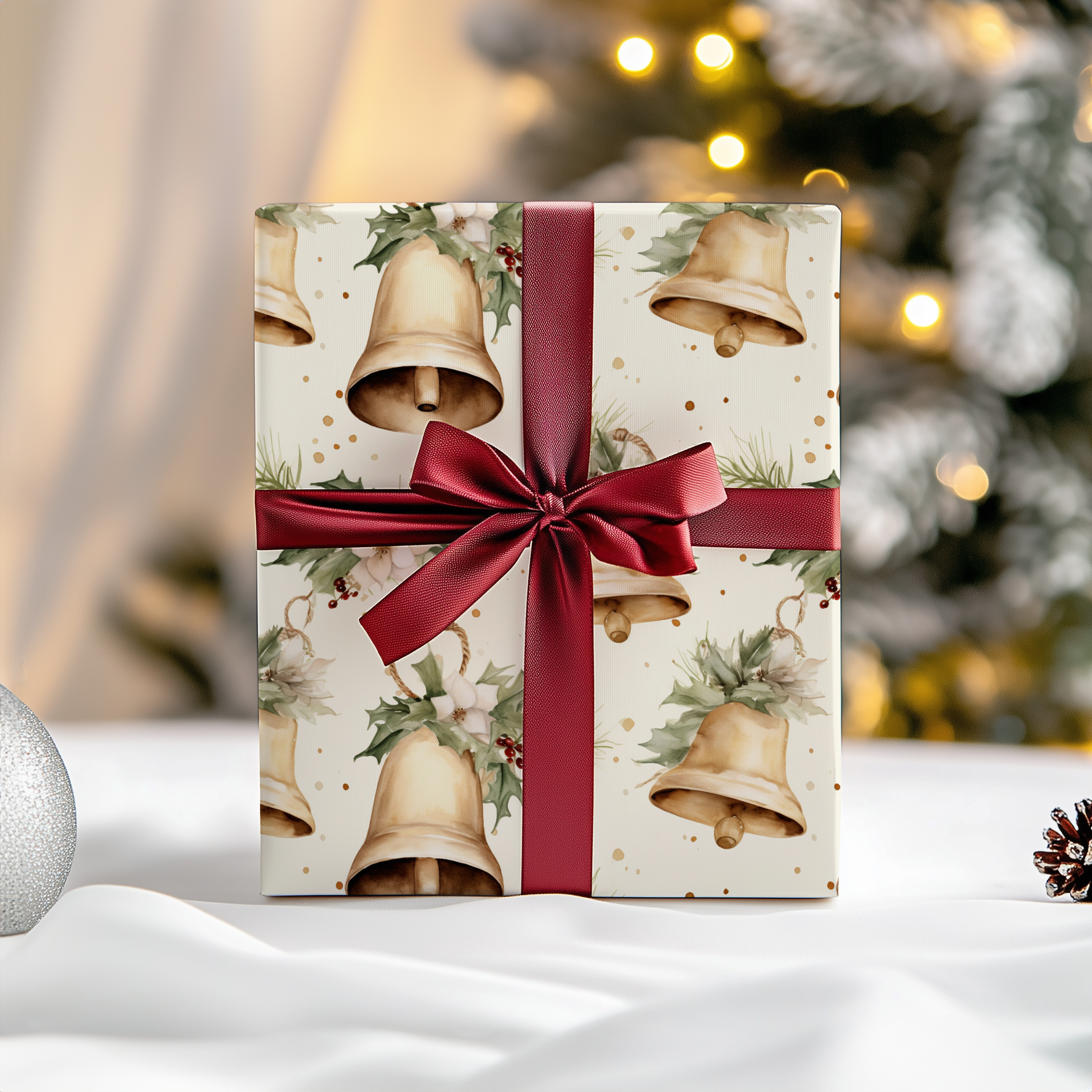 Neutral Beige Christmas Gift Wrap