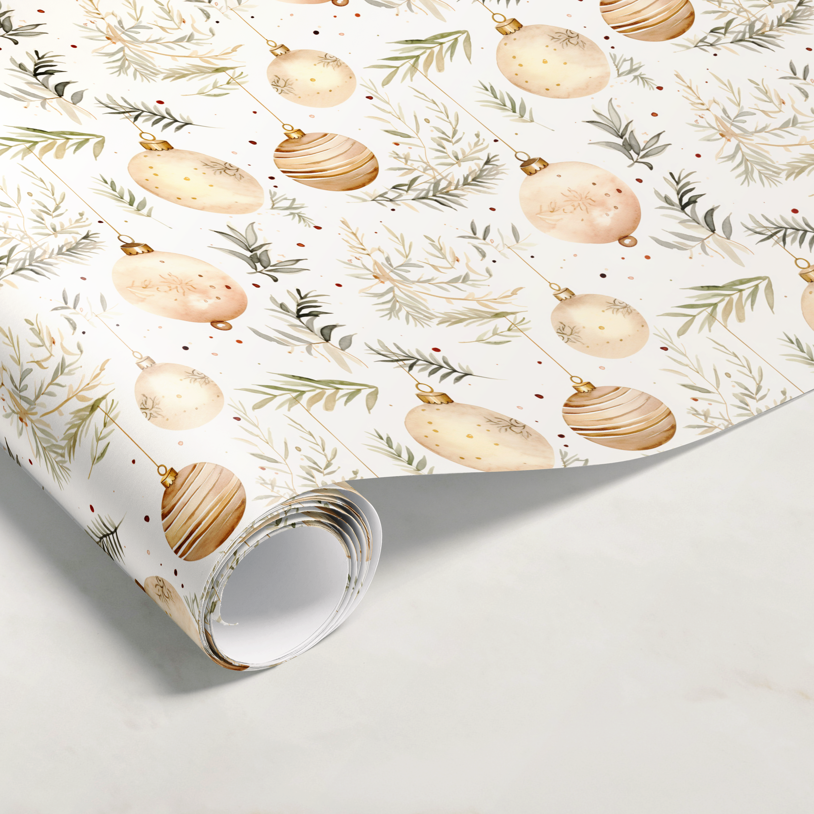 Neutral Beige Christmas Gift Wrap