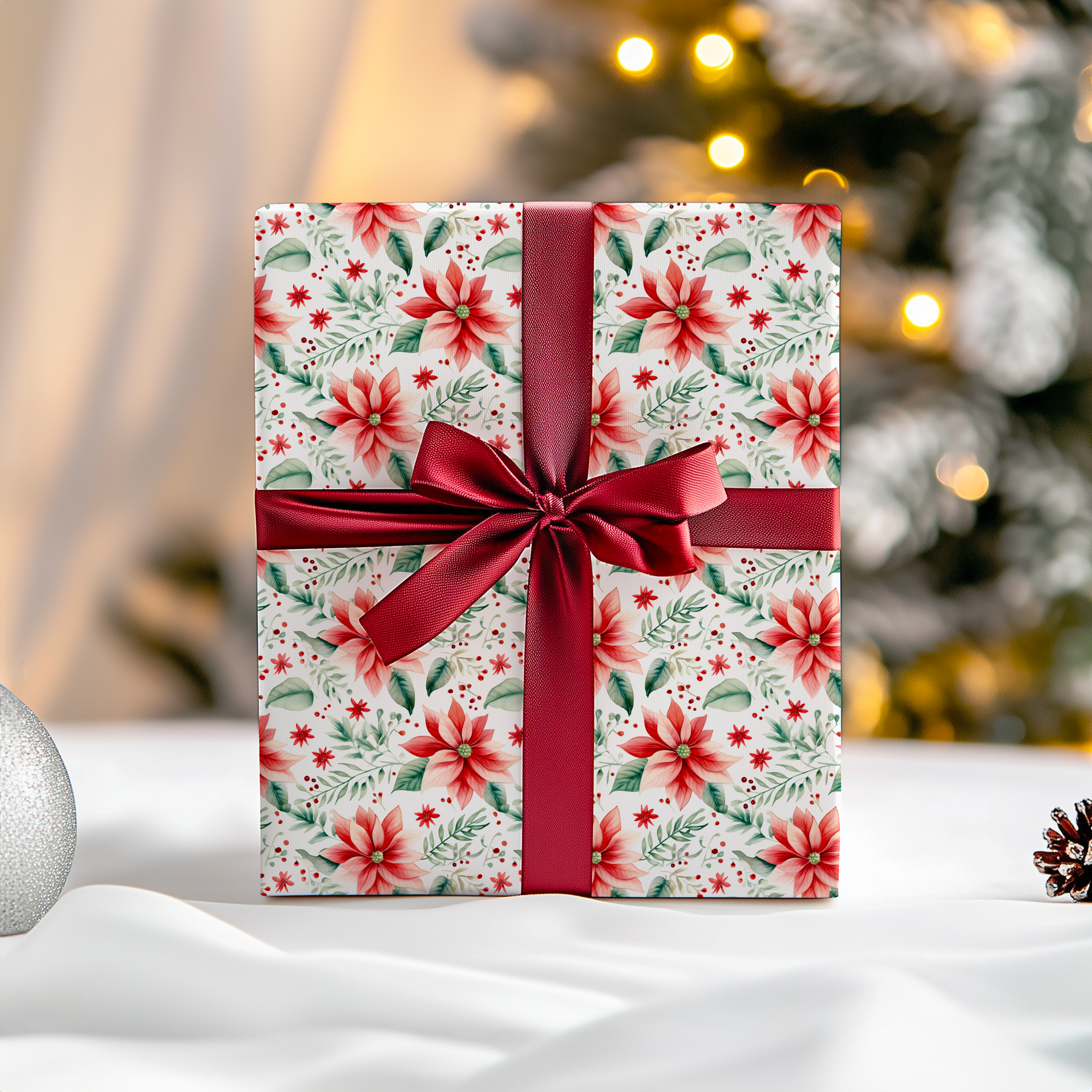 Poinsettia Gift Wrap