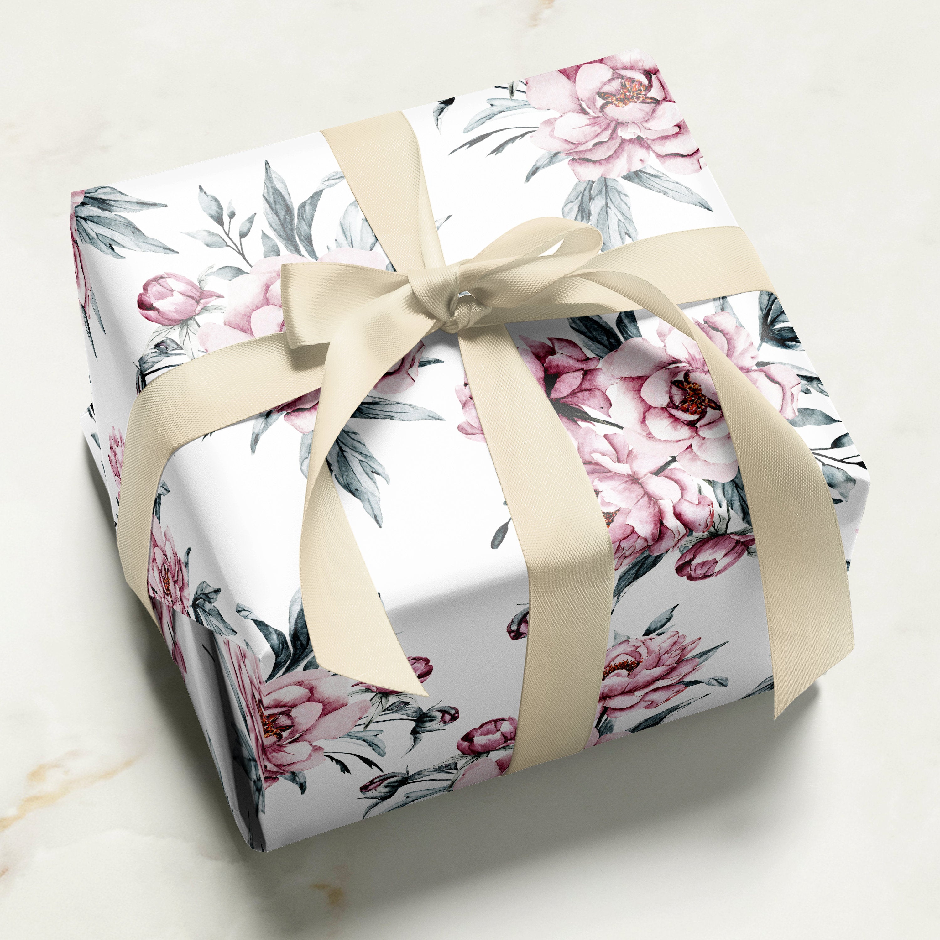Vintage Peonies Wrapping Paper | Floral Gift Wrap | Wrapping Paper Rolls | Gift Wrap | Premium Gift Wrap | Wedding Gift Wrap | Watercolor