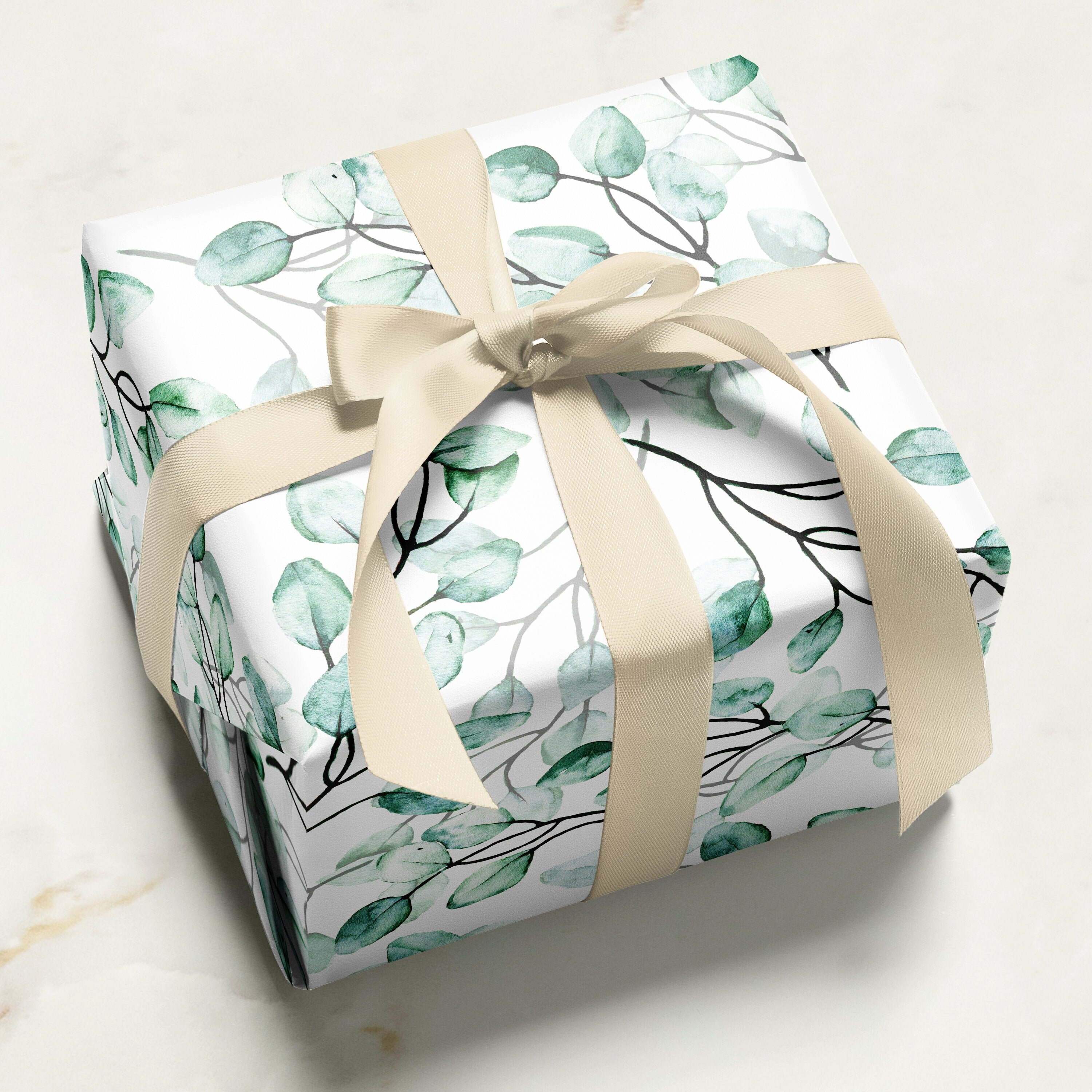 Eucalyptus Leaves Wrapping Paper | Floral Gift Wrap | Wrapping Paper Rolls | Gift Wrap | Premium Gift Wrap | Wedding Gift Wrap | Watercolor