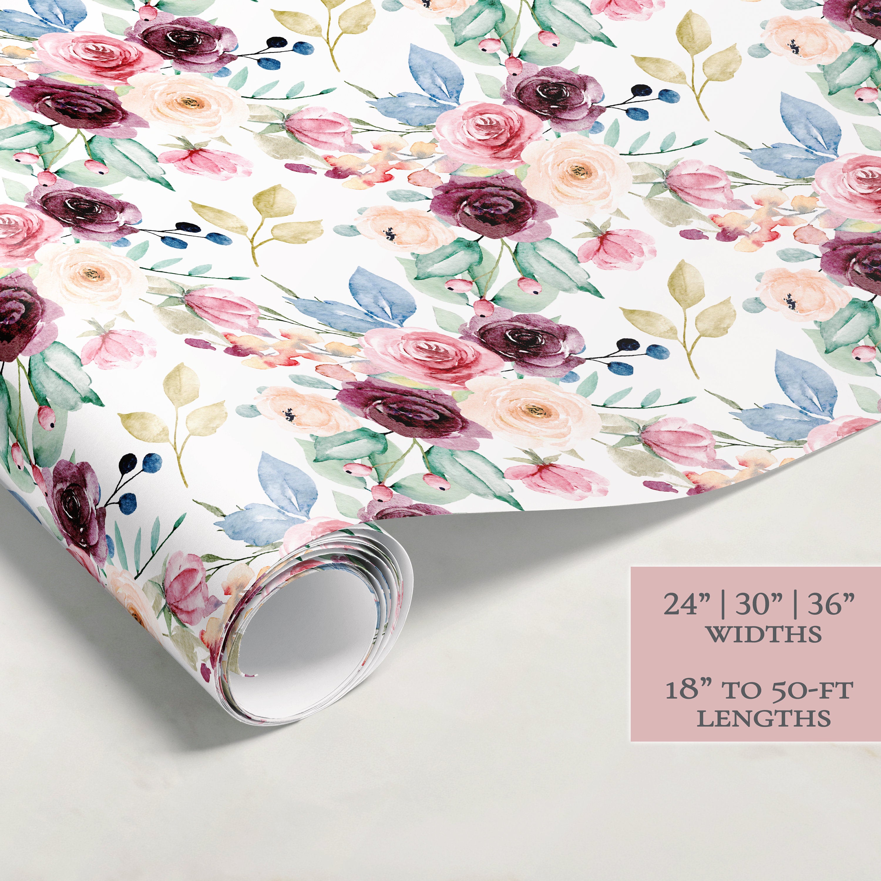 Summer Flowers Wrapping Paper | Floral Gift Wrap | Wrapping Paper Rolls | Gift Wrap | Premium Gift Wrap | Wedding Gift Wrap | Watercolor