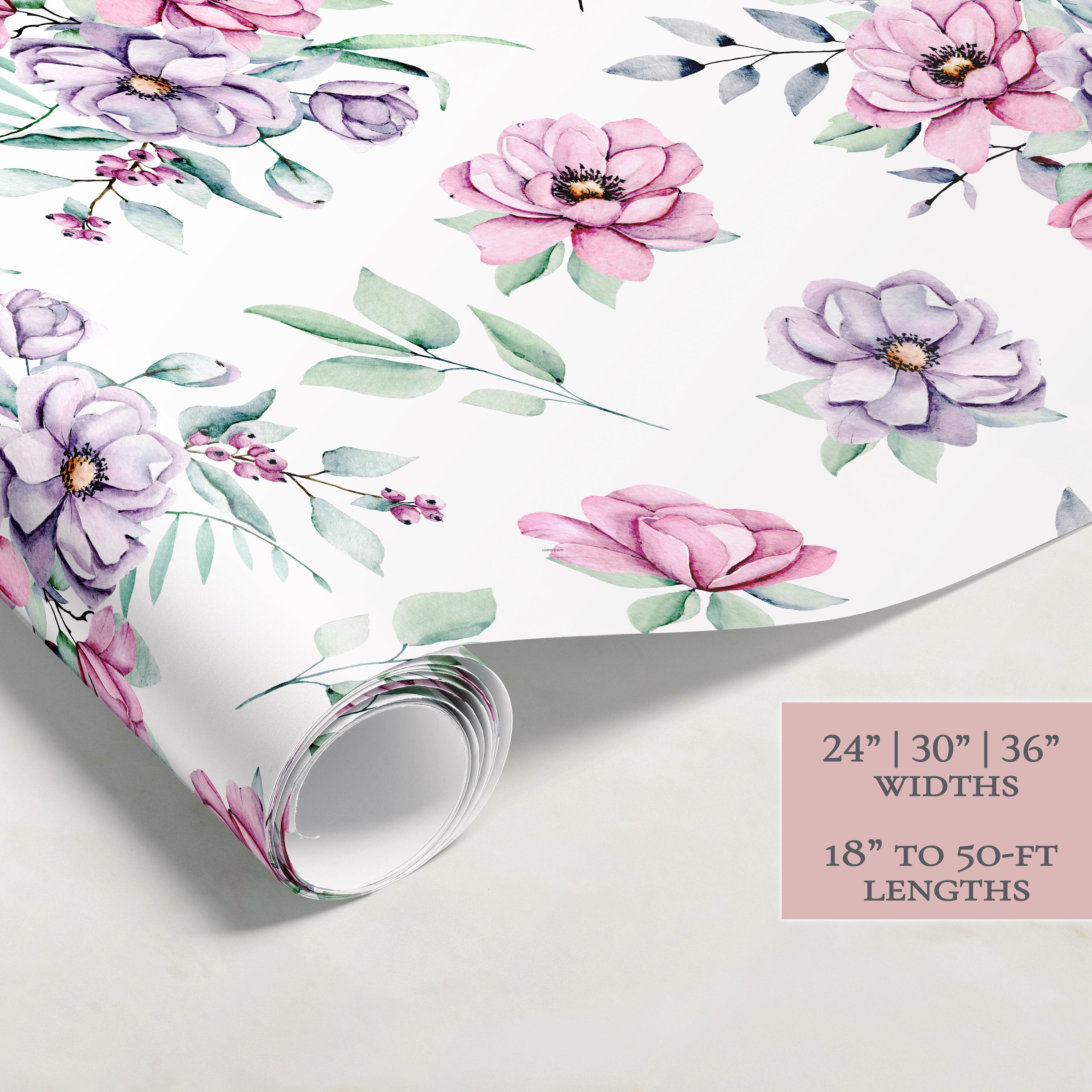 Flower Wrapping Paper | Floral Gift Wrap | Wrapping Paper Rolls | Gift Wrap | Premium Gift Wrap| Wedding Gift Wrap | Watercolor