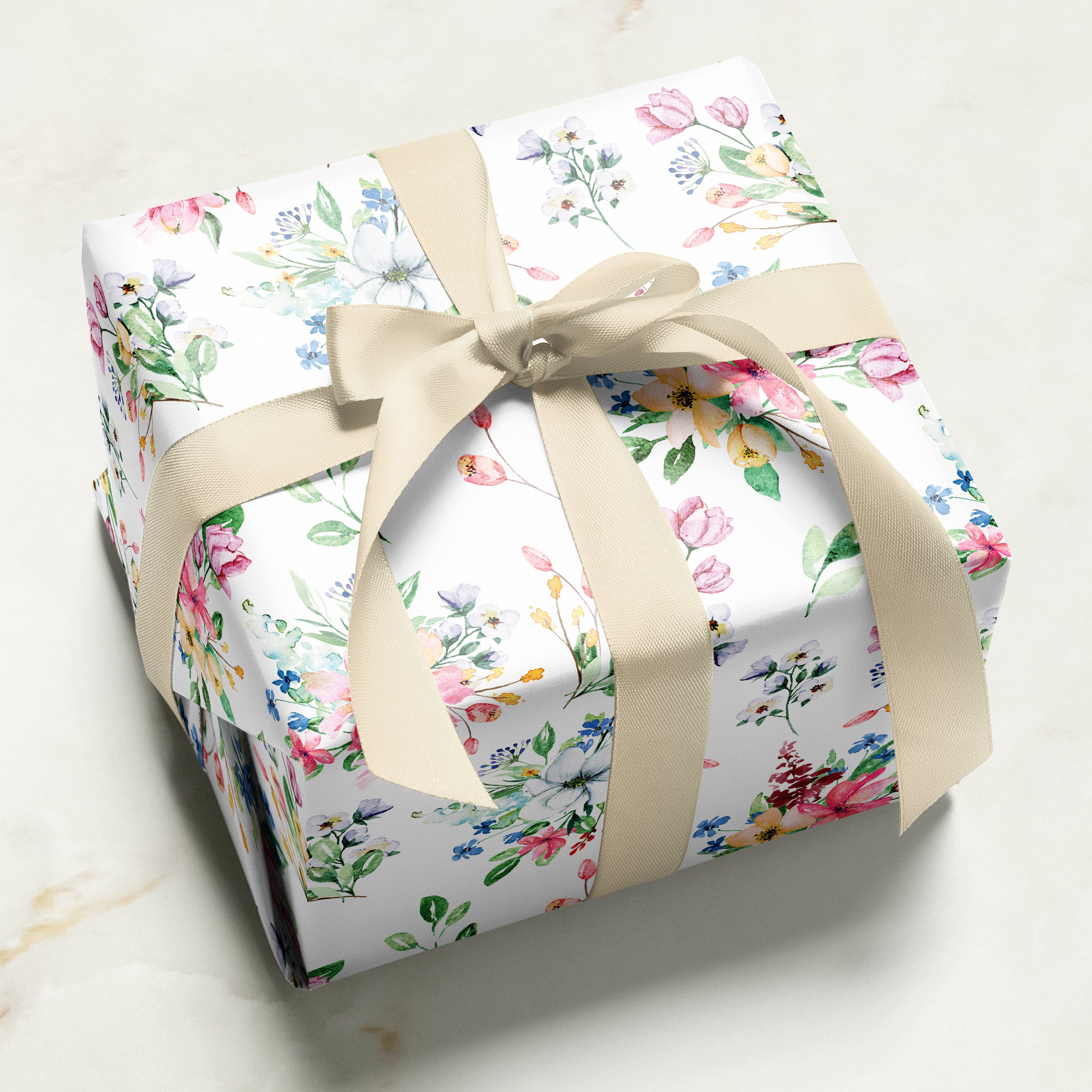 Spring Flowers Wrapping Paper | Floral Gift Wrap | Wrapping Paper Rolls | Gift Wrap | Premium Gift Wrap | Wedding Gift Wrap | Watercolor