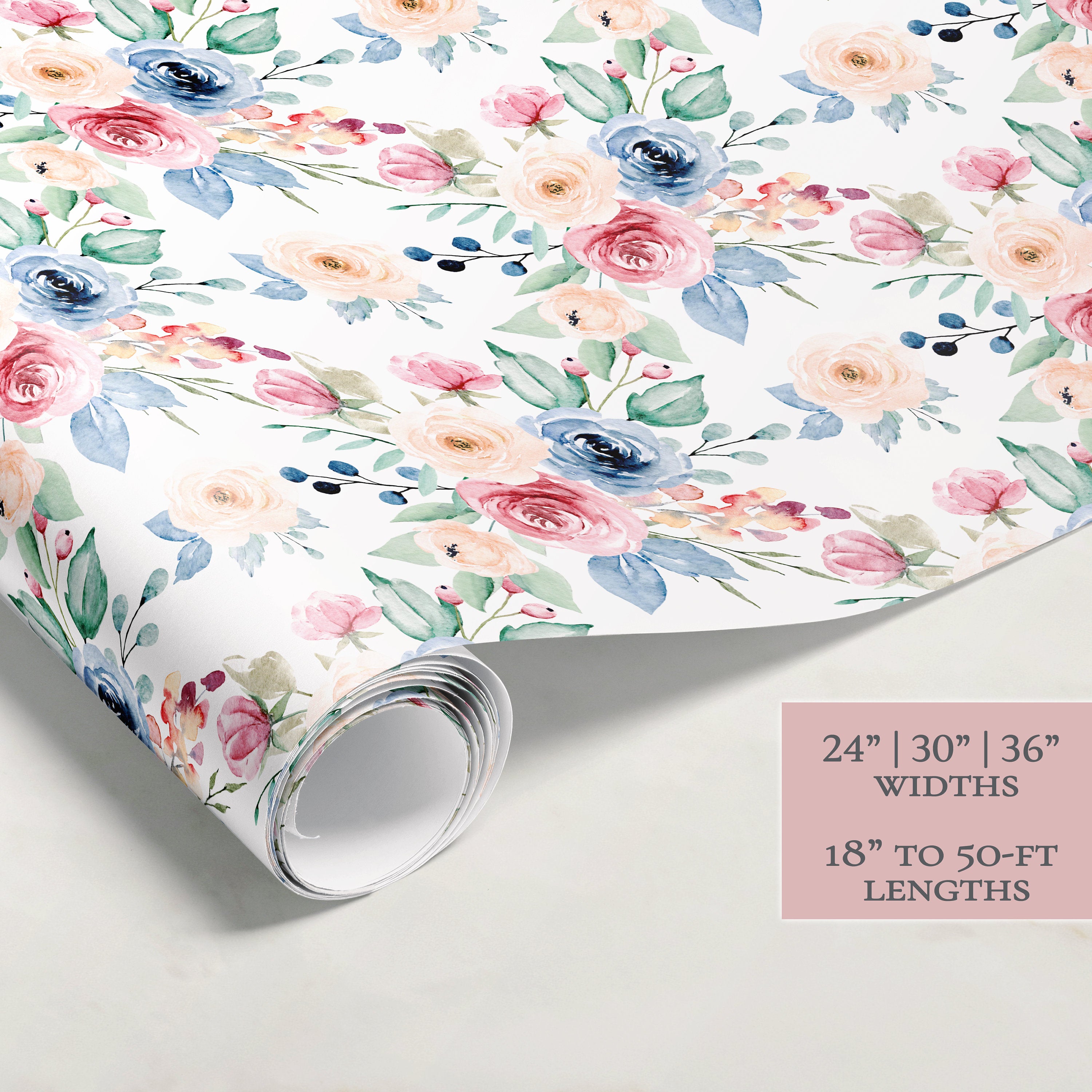 Summer Flowers Wrapping Paper | Floral Gift Wrap | Wrapping Paper Rolls | Gift Wrap | Premium Gift Wrap | Wedding Gift Wrap | Watercolor