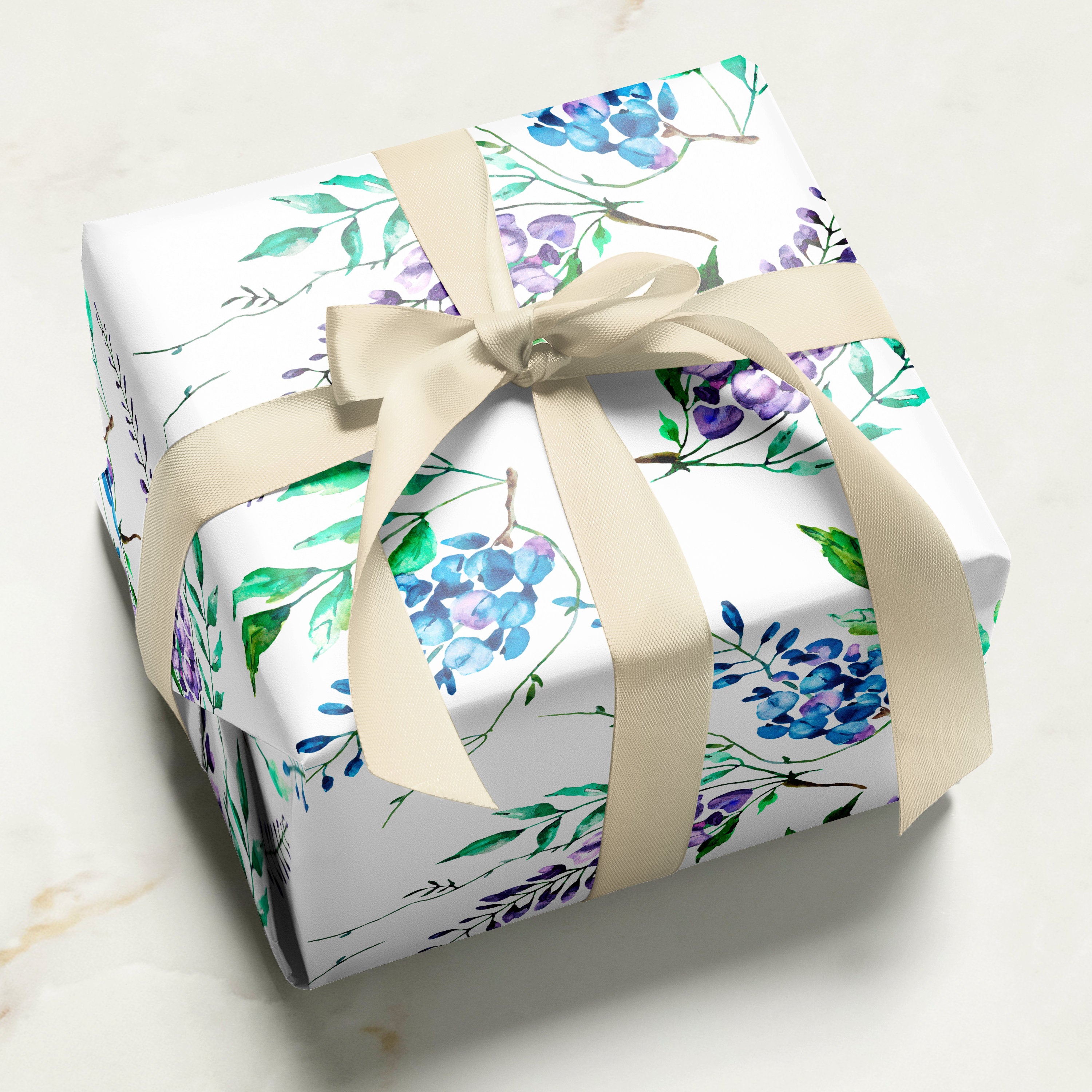 Wisteria Wrapping Paper | Flower Gift Wrap | Floral | Wrapping Paper Rolls | Gift Wrap | Premium Gift Wrap | Wedding Gift Wrap | Watercolor